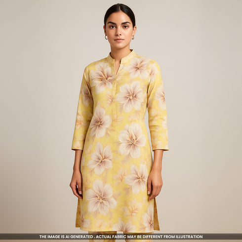 Digital Print Pure Muslin Fabric- F4285